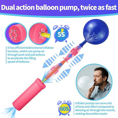 Balloon Hand Pump Two-Way Dual Action Hand Air Pumper - Image 3