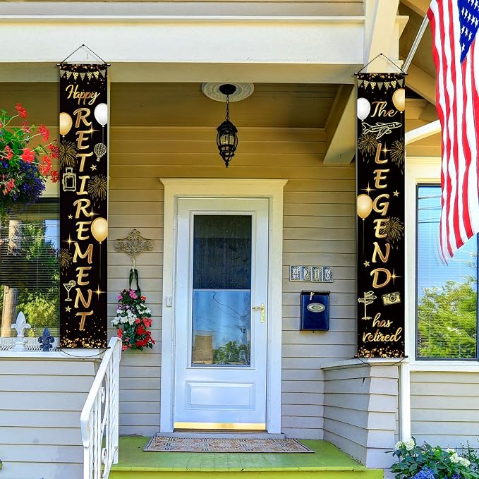 Boao Retirement Porch Sign Door Hanging Banner, Retirement Banner the Legend - Image 4