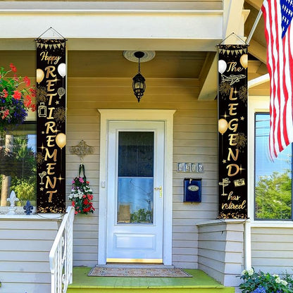 Boao Retirement Porch Sign Door Hanging Banner, Retirement Banner the Legend - Image 4