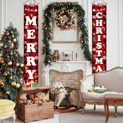 Christmas Decorations Outdoor Indoor Yard Front Porch, Merry Christmas Banner - Image 8
