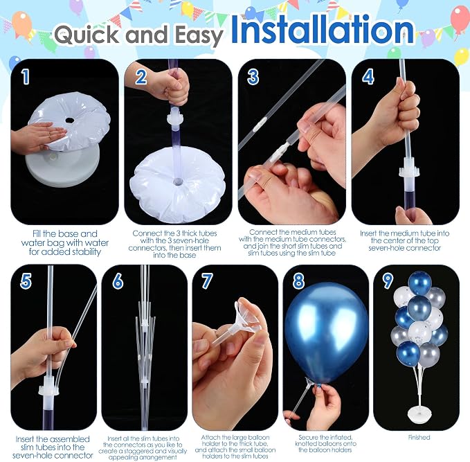 Aneco 4 Set Blue Balloon Stand Kit - Image 5