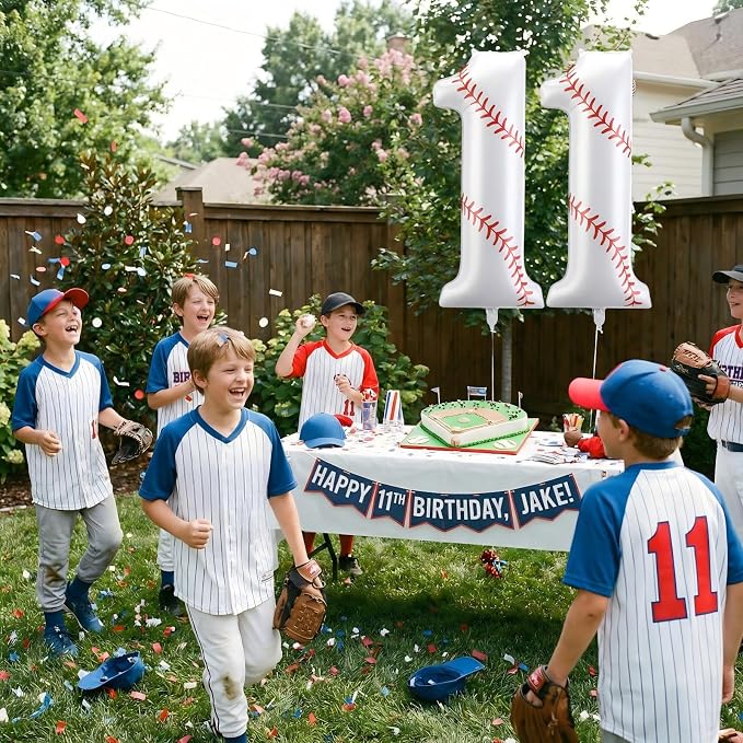Jenaai Baseball Number 11 Balloons 40 Inch Baseball Theme Birthday Party - Image 4