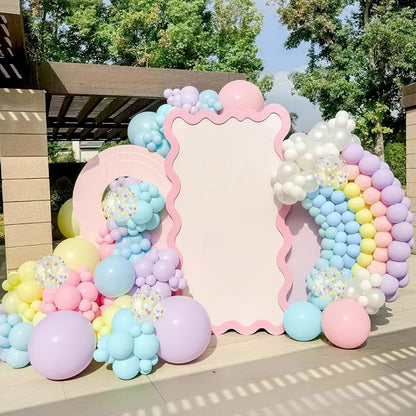 Pastel Balloons, 12 Inch Rainbow Macaron Pink Blue Teal Yellow Purple Apricot - Image 6