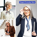 Skinny Scarf 3 Pack for Women – Bag Scarf, Silk Hair Scarves (Original Prints, Premium Twill, 3 Designs)