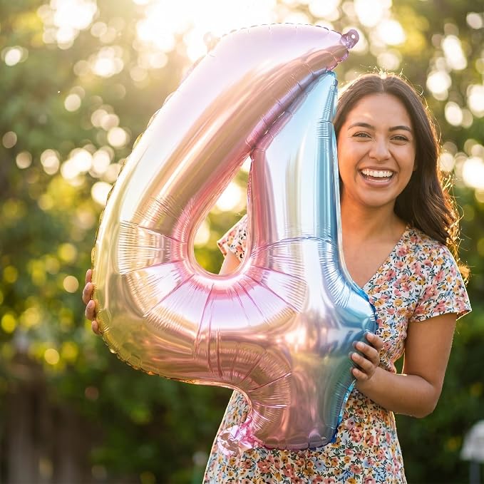 YPSelected 32 Inch Large Foil Helium Number Balloon Birthday Wedding Party 0-9 - Image 2