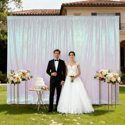 SquarePie 10x10ft Iridescent Sequin Backdrop, High Density Non-Transparent - Image 3