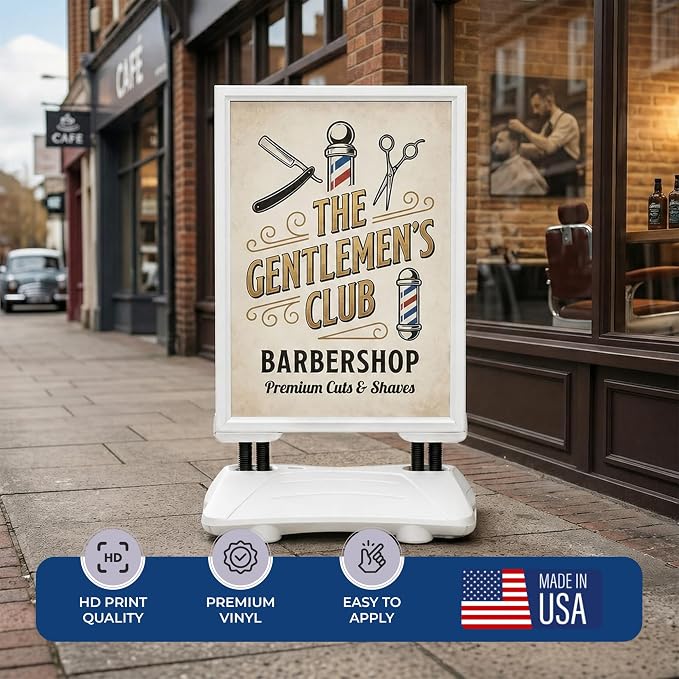 Custom Weighted Sidewalk Sign by DC – 23x33 Outdoor Sign Holder - Image 3