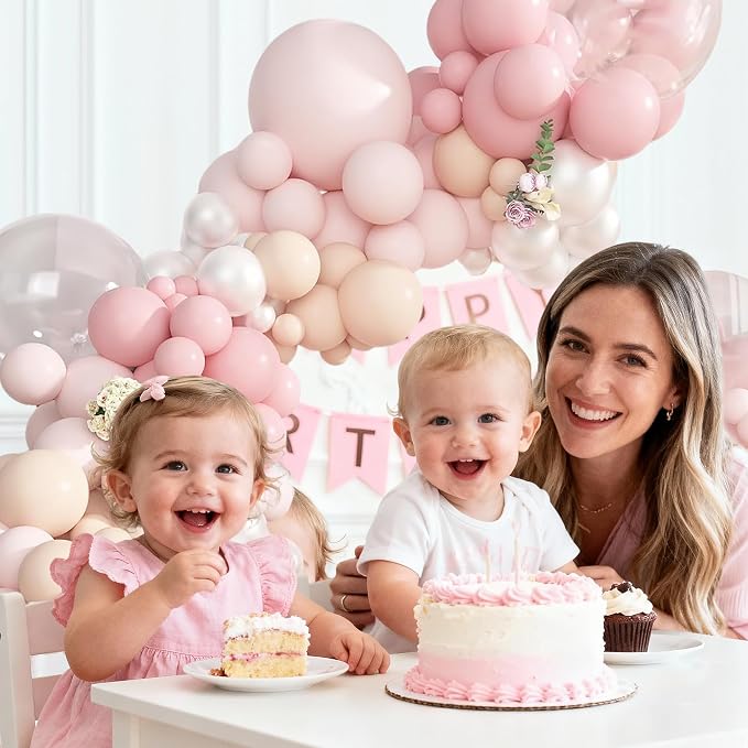 Vintage Pearl Pink Balloon Arch Kit 149 Pieces, Blush White Balloon Garland Set - Image 6