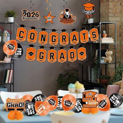 Graduation Decorations 2026 Orange Themed Set - Image 6