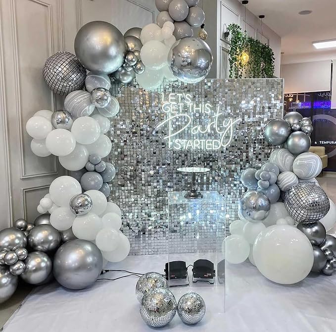 10 Inch Metallic Silver Balloons - Image 3