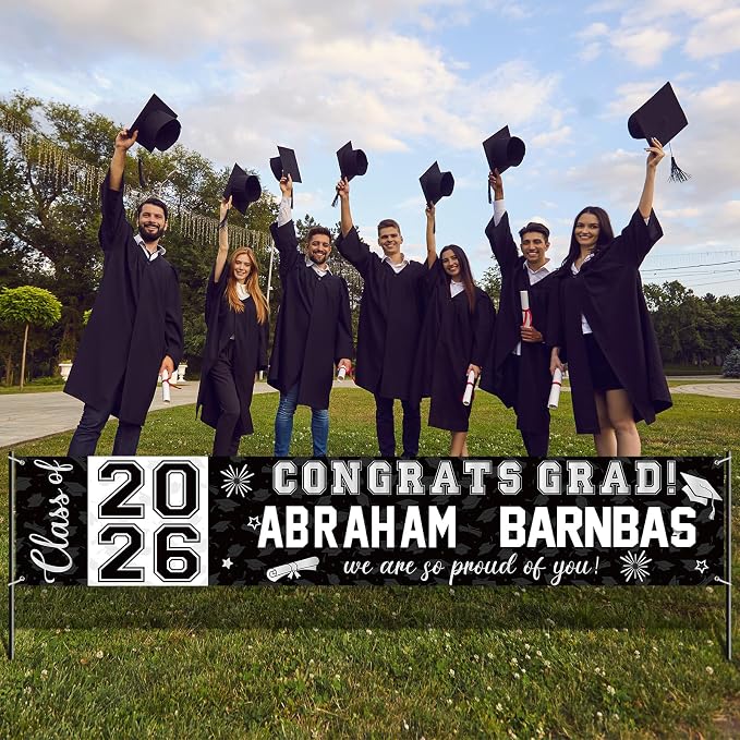 Graduation Congratulations Banner Decorations, Class 2026 Personalized - Image 7