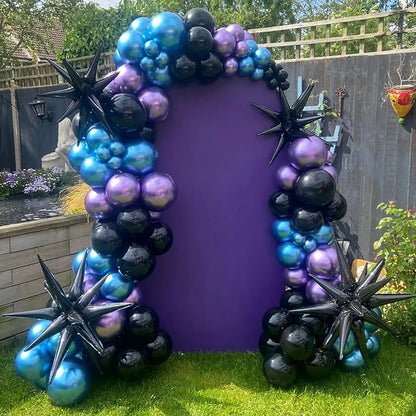 Black Blue and Purple Balloons, 12 Inch Metallic Blue Purple Black and Silver - Image 8