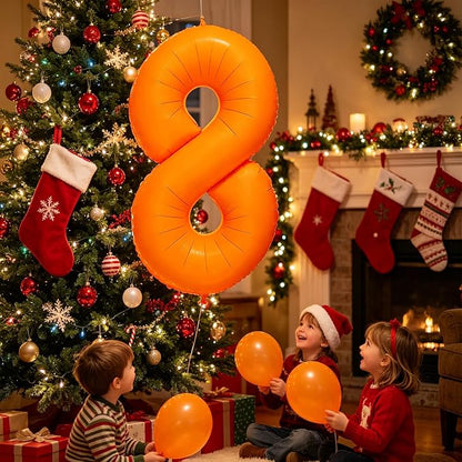 Fluorescent Orange Number Balloon 40 inch Giant Foil Helium Balloons Orange - Image 5