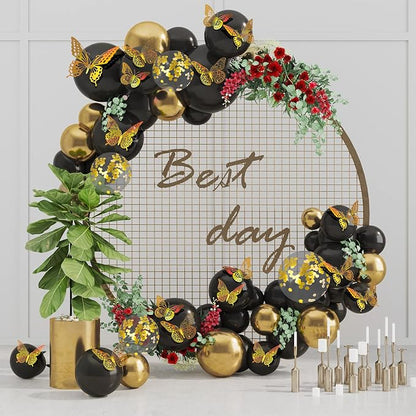 SAOROPEB 3D Butterfly Wall Decor 48 Pcs Laser Gold Butterfly Decorations | 4 - Image 2