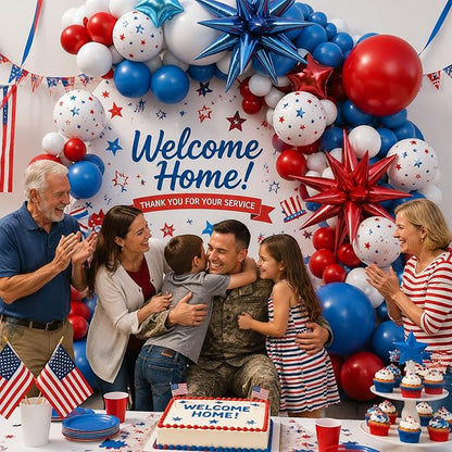 164pcs Red White and Blue Balloon Arch Garland Kit 4th of July | Patriotic - Image 4
