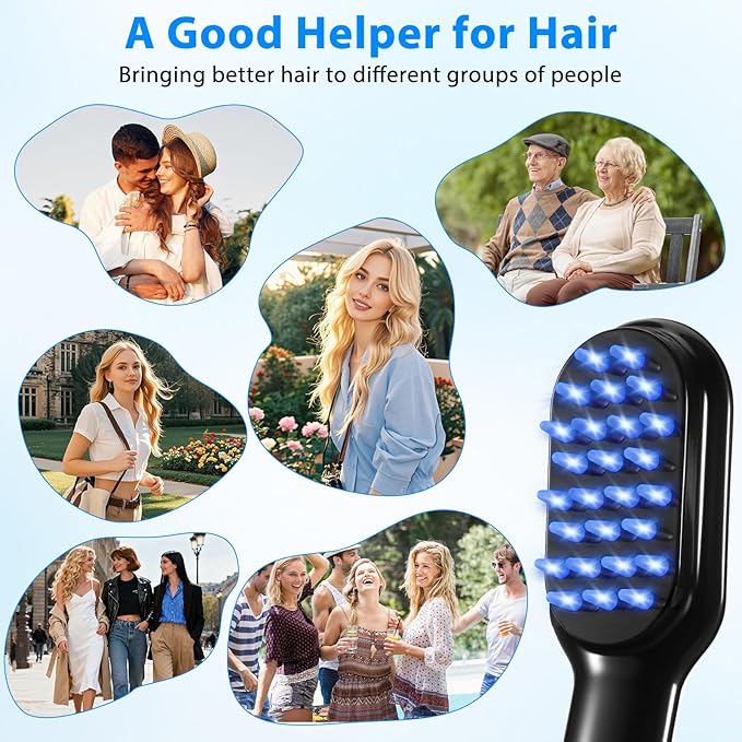 Hair Care Comb for Men and Women,Portable Red Light Therapy Comb,Ideal Holiday Gift