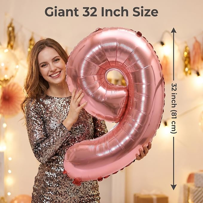 YPSelected 32 Inch Large Foil Helium Number Balloon Birthday Wedding Party 0-9 - Image 4