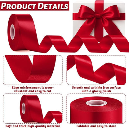 1 1/2In 30Yards Wine Red Ribbon - Image 3