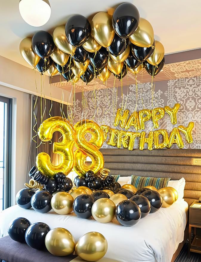 Black and Gold Balloon Arch Kit, Birthday Party Decor | 18/12/10/5 In Black - Image 5