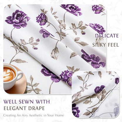 Beauoop Floral Sheer Valance Curtains - Image 3