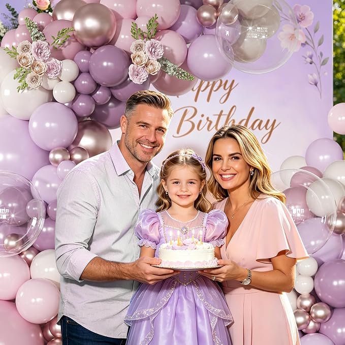 Dusty Purple Balloon Arch Kit Pink and Lavender Balloon Garland | 126Pcs Light - Image 4