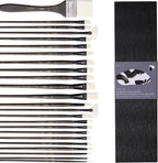 ARTIFY Artists' Oil Synthetic Hog Hair Paint Brush Set, 24 Pieces Long Handle Hard Nylon Oil Paint Brushes, Professional Paint Brushes for Oil, Acrylic Painting
