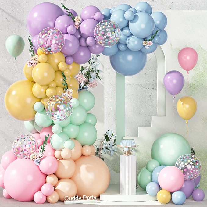 Ouddy Party 149Pcs Pastel Rainbow Balloon Garland Kit 18 12 10 5Inch | by OuddyParty