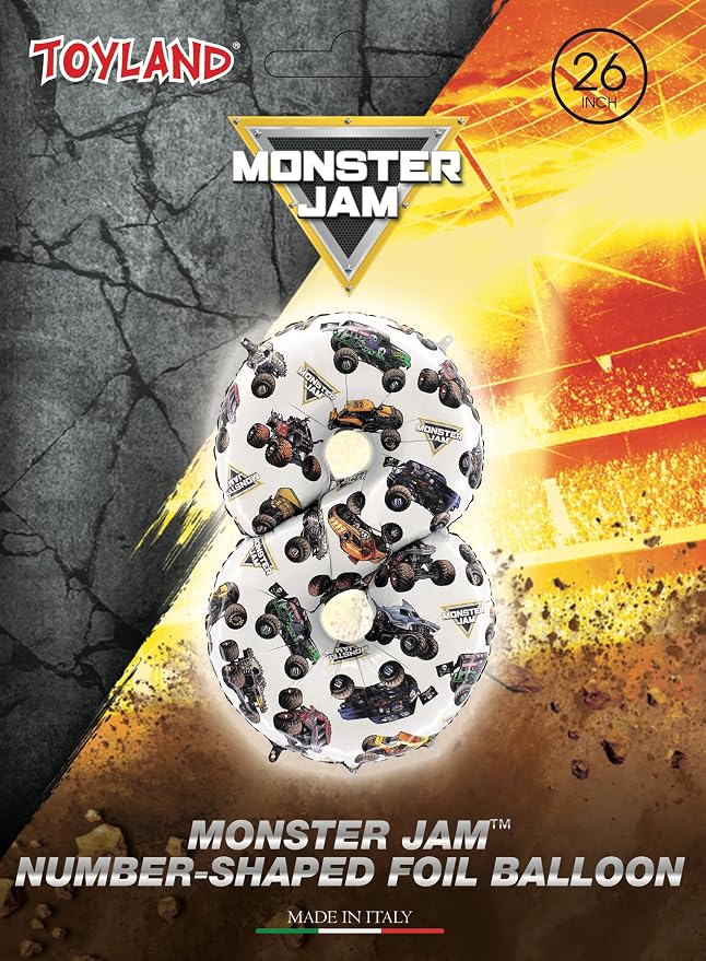Toyland® 26" Monster Jam™ Number 8 Foil Balloon - Image 2