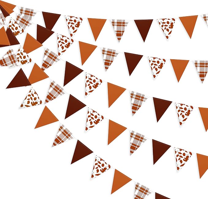 pinkblume Fall Party Decorations Maple Leaf Pennant Banner Triangle Hanging by pinkblume