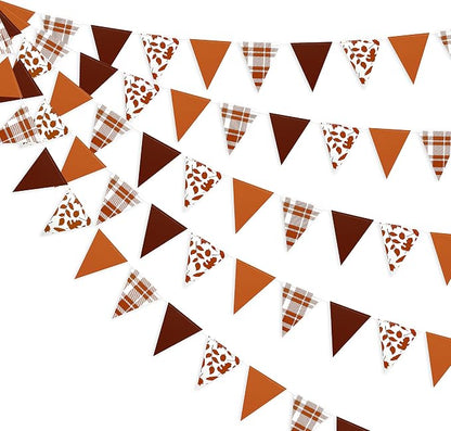 pinkblume Fall Party Decorations Maple Leaf Pennant Banner Triangle Hanging by pinkblume