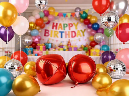 6pcs Red Foil Balloons 22inch Round Balloons - Image 2