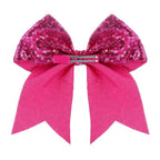 Large Big 7 Inch Glitter Bow Clip Sequin Bling Party Hair Accessories for Women Teens Girls Kids 1 Pcs (Hot Pink)