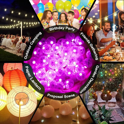 100pcs Pink LED Balloon Light, Mini Tiny Led Light Round Led Ball Lamp - Image 5