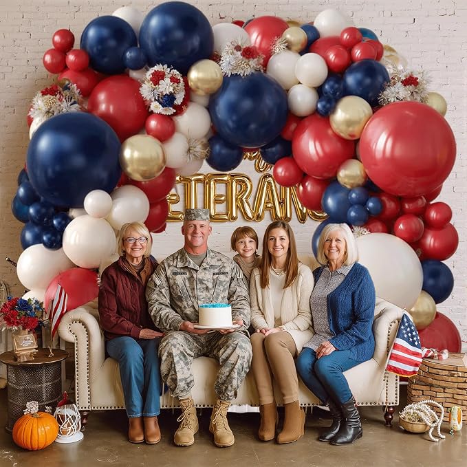 Red White and Blue Balloons Arch Kit 119 PCs Double Stuffed | Classic Luxury - Image 7