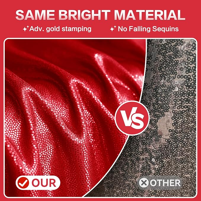 gogoparti 20x10FT Red Sequin Backdrop Curtain - Image 2
