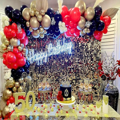 Red Black and Gold Party Balloons - Image 7
