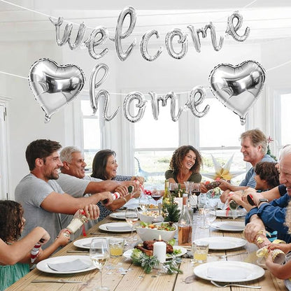 Welcome Home Balloons Silver, 16Inch Welcome Home Foil Banner - Image 5