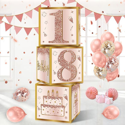 Guiruiy 3Pcs 18th Birthday Decorations Balloon Gift Boxes by Guiruiy