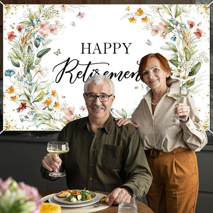 Avezano Happy Retirement Banner Wildflower Themed Happy Retirement Party - Image 6