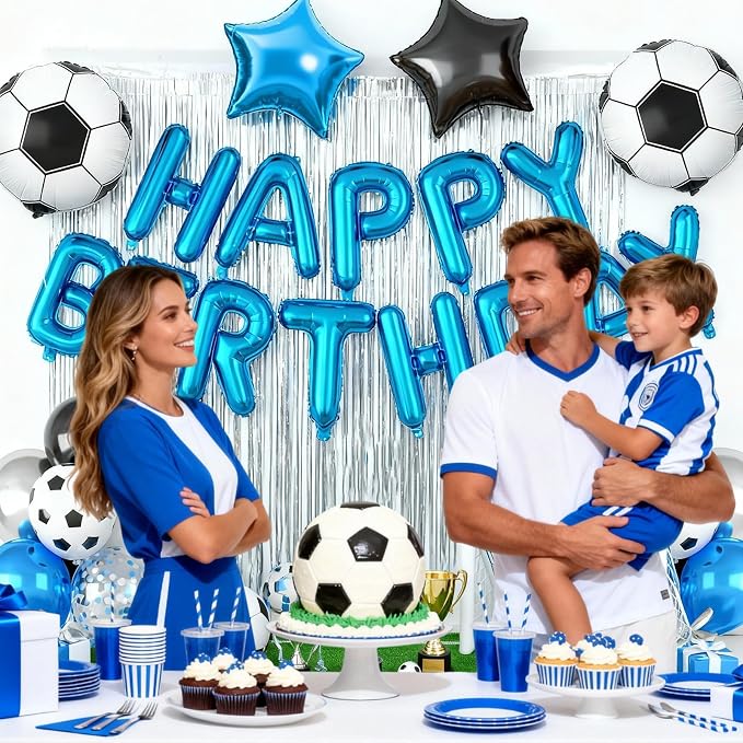 29PC Soccer Happy Birthday Balloon Banner, 16Inch 3D Aluminum Letter Banner Sign - Image 6