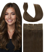 SURNEL Injected Seamless Tape in Hair Extensions 22 Inch #4 Chocolate Brown Invisible Tape in Extensions 20 Pcs 50g(#4,22)