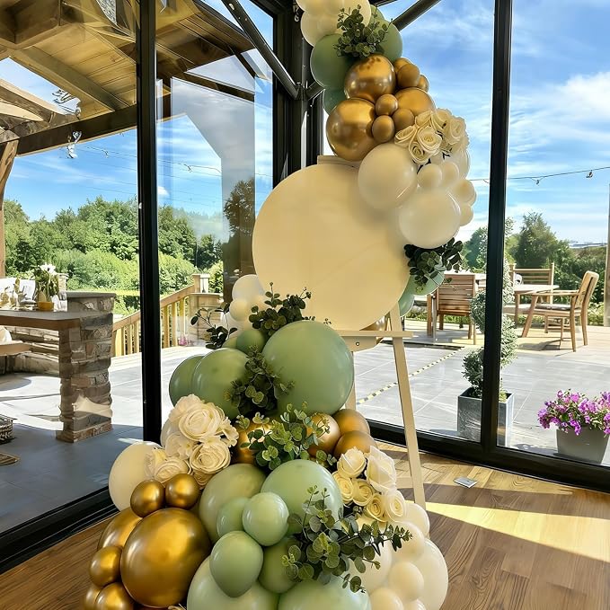Sage Green and Gold Balloons Arch Ki, 18 12 10 5 inch, - Image 5