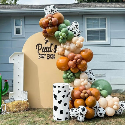 Green and Brown Balloon Arch Garland Kit, Cow Print Balloon Arch Kit Western - Image 3