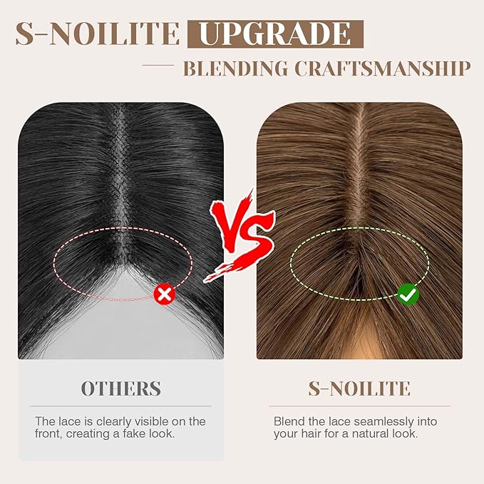 S-noilite Hair Toppers for Women Real Human Hair 3D 360° Cover Clip in 100% Real Human Hair Toppers 3″*4″ Clip in Silk Base 12 inch Meduim Brown