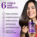 Hair Serum Capsules – Keratin & Silk Protein Hair Treatment with Argan, Coconut, Jojoba & Avocado Oils – Leave‑In Anti‑Frizz Hair Oil w/ Vitamins A, E & B5 for Dry, Damaged Hair – No Rinse, 30 ct