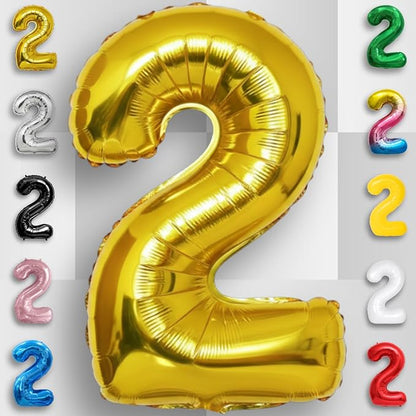Gold Number Balloon 2 Mylar Foil Balloons 40 inch - Image 5
