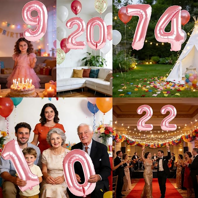 40 Inch Number 74 Balloons for 74th Birthday Party Decorations, 0-100 Jewelry - Image 7