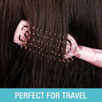 Conair Scalp Care Detangling hairbrush 2pk - Fullsize +Travel Hair Brush - Scalp Massager - hairbrushes for women & men - stocking stuffer - detangler for all lengths and types - Blush Pink