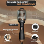 IYASA Oval Blow Dryer Brush, Hot Air Brush for Smooth, Frizz-Free Hair, One-Step Hair Dryer & Volumizer, Professional Salon Quality, Ionic Blow Dryer Styler for All Hair Types, Anti-Frizz