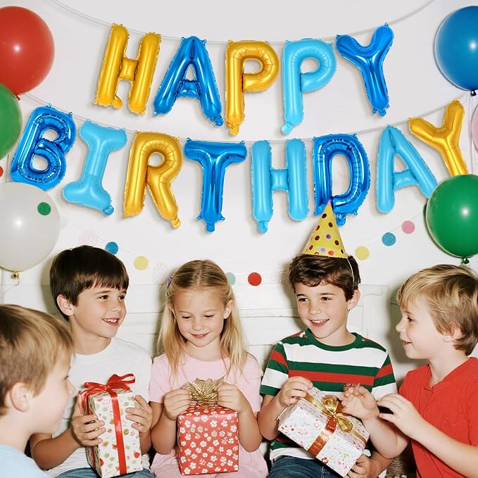 Happy Birthday Balloons Banner, Foil Balloon Personalized Name Letters Balloons - Image 2